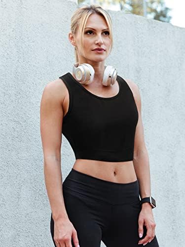 4 Adet Temel Egzersiz Kırpma Tankı Üstleri Kolsuz Racerback Spor Kırpma Üst Kadınlar için Yoga Koşu