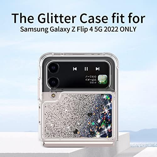 NKase Samsung Galaxy Z Flip 4 için Kılıf 2022, Samsung Z Flip 4 Kılıf Glitter Sparkle Darbeye Dayanıklı Kapak Galaxy