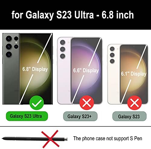 DKDKSİP Samsung Galaxy S23 Ultra Cüzdan Kılıf Kadınlar için, [Kablosuz Şarj] [RFID Engelleme] [12 Kart Tutucu], deri