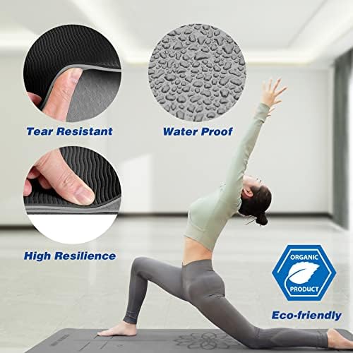 Mat Blok Yoga Mat ile Kaymaz 1/4 Kalın Anti-Gözyaşı, Yüksek Yoğunluklu TPE Çevre Dostu Köpük Malzeme Egzersiz Mat