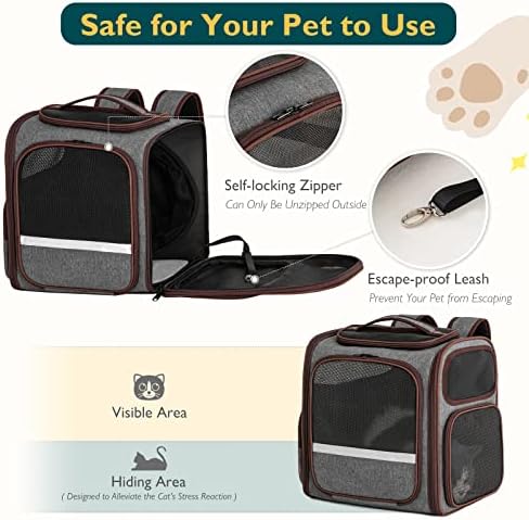 Kedi Sırt Çantası Taşıyıcı Genişletilebilir Evcil Hayvan Taşıyıcıları Küçük Köpekler için Sırt Çantası Katlanabilir