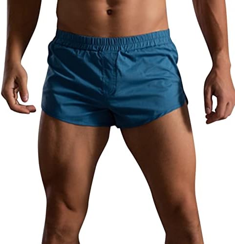 Bmısegm Erkek baksır şort Erkek Yaz Düz Renk Pantolon Elastik Bant Gevşek Hızlı Kuru Rahat Spor Erkek Çantası Iç Çamaşırı