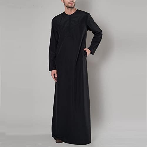 Bmısegm erkek Gömlekler Erkek Casual Gevşek Müslüman Arap Dubai Elbise Uzun Kollu Fermuar Gömlek