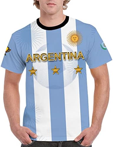 Mavi Arjantin Dünya Şampiyonları Baskı spor futbol topu Erkek Çocuk Gençlik Forması Gömlek Seti
