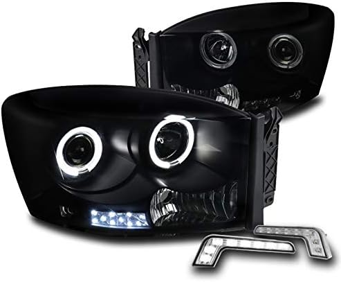 ZMAUTOPARTS 2006-2008 Dodge Ram 1500 Halo LED Siyah / Duman Projektör Farlar ile 6.25 Beyaz LED DRL