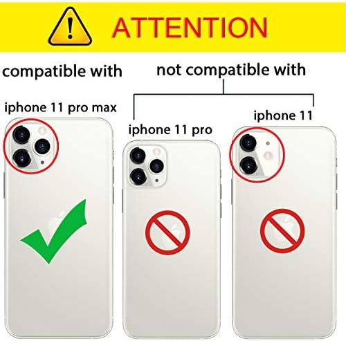 Hoofur iPhone 11 Pro Max Kılıf, Slim Fit Premium Deri iPhone 11 Pro Max Cüzdan Kılıf Kart Yuvaları Darbeye Dayanıklı