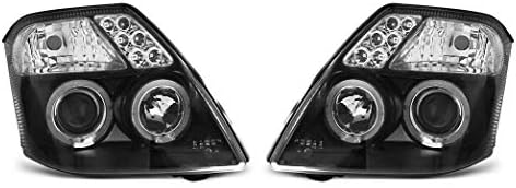 Farlar VR - 1240 ön ışıkları araba lambaları far farlar sürücü Ve yolcu tarafı Komple Set Far Melek gözler siyah Citroen
