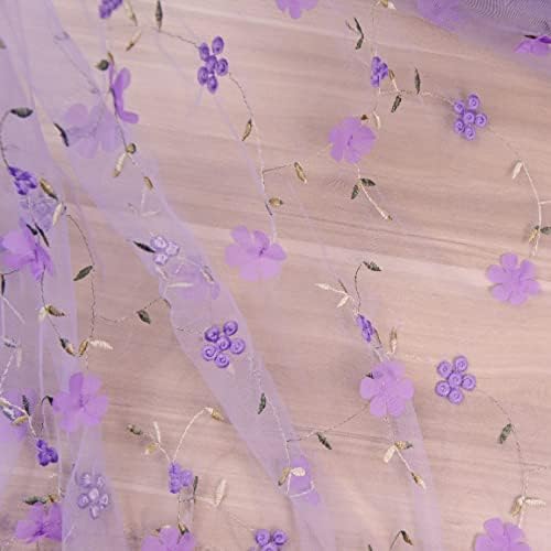 51İn Geniş 1/3/5/10 Metre 3D Örgü Kumaş Çiçek İşlemeli Dantel Tül Malzeme DIY düğün elbisesi Etek Giyim Dekor