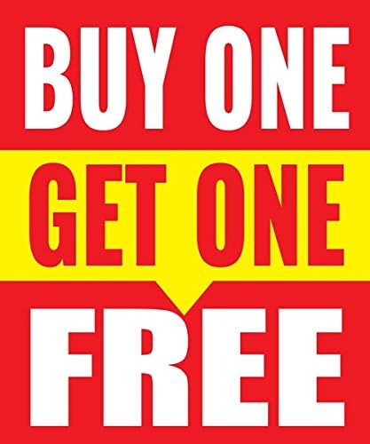 BOGO Ücretsiz Mağaza İş Perakende Satış teşhir Tabelaları, 18x 24, Tam Renkli, 5 Paket