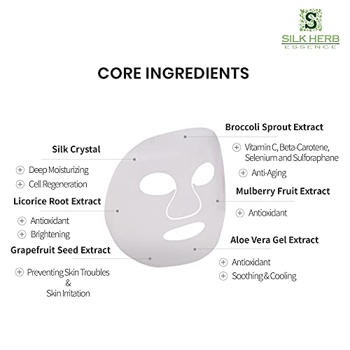Ipek Brokoli Özü maske yaprağı (10'lu paket) w / İpek Kristal, 100 % Brokoli Filizi Su / Kore Premium Doğal Yüz Maskesi