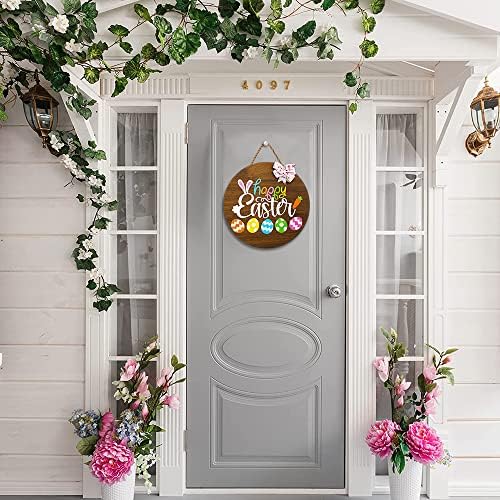 amıatalo Mutlu Paskalya Ahşap Asılı İşareti Renkli Tavşan Tavşan hoş geldin yazısı Paskalya Kapı Dekorasyon ile Yay,