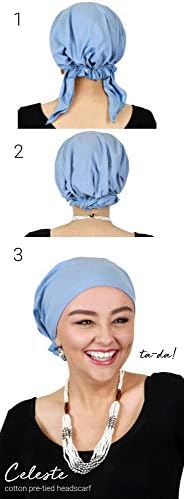 Şapkalar Eşarp ve Daha Fazlası Kemo Şapkalar Kanser Eşarp 50 + UPF Güneş Koruma Önceden Bağlı Başörtüsü Baş Kaplamaları