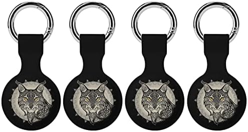 Psychedelic Lynx Kapak Koruyucu Kılıf için Uyumlu AirTag Anti-Kayıp Bulucu cüzdan için tutucu Bagaj Yaka Kedi Köpek