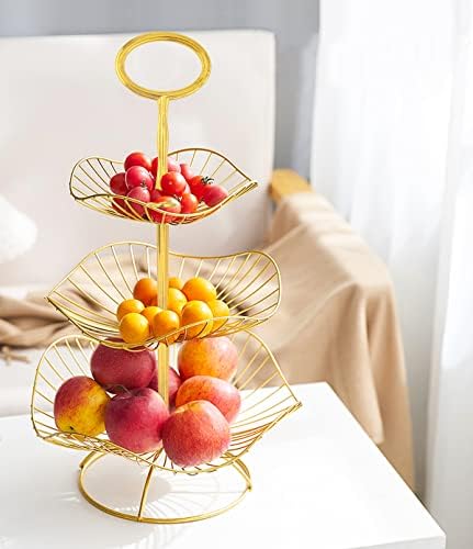 15 İnç 3 Katmanlı Cupcake Altın Standı Donanım Parçaları, Metal Kalıp Oval Tutucu DIY Yapımı için Meyve Tabağı Kek