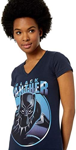 Marvel kadın Resmi Panter Bakış Junior's V Yaka Tişört