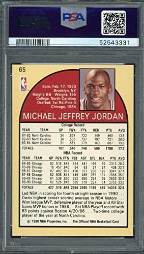 Michael Jordan 1990 Çemberler Basketbol Kartı 65 Dereceli PSA 9