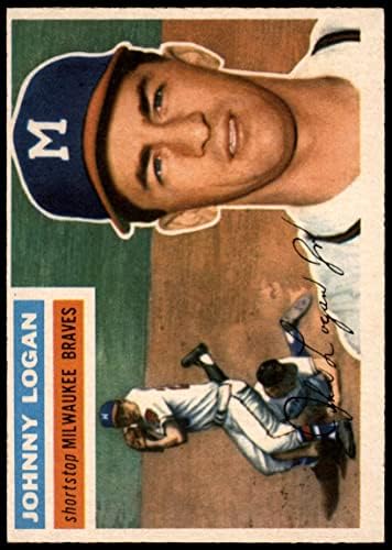 1956 Topps 136 GRY Johnny Logan Milwaukee Braves (Beyzbol Kartı) (Gri Sırt) ESKİ Braves
