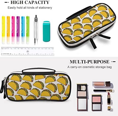 Seviyorum Taco Desen Yüksek Kapasiteli Kalem Kalem Kutusu Taşınabilir Taşıma makyaj çantası Kalem fermuarlı çanta