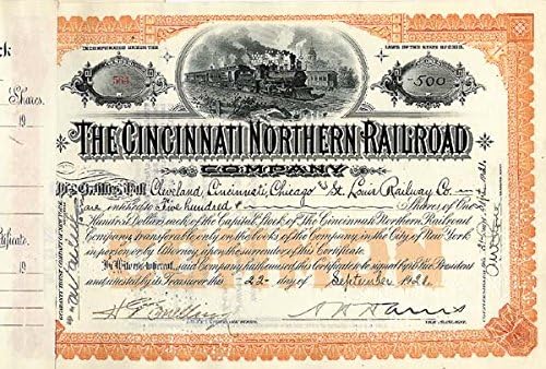 Cincinnati Kuzey Demiryolu A. Ş. - Stok Sertifikası