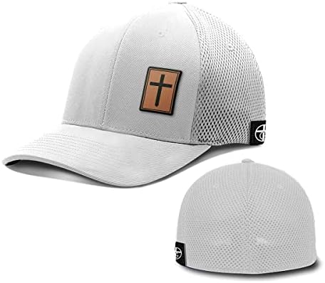 Bizim Gerçek Tanrı Çapraz Sol Alt Deri Yama Flexfit Şapka beyzbol şapkası Erkekler Nefes Flex Fit Ultra Fiber Airmesh
